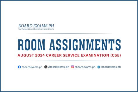 cse room assignment|ROOM ASSIGNMENTS: August 2024 Civil Service Exam (CSE).